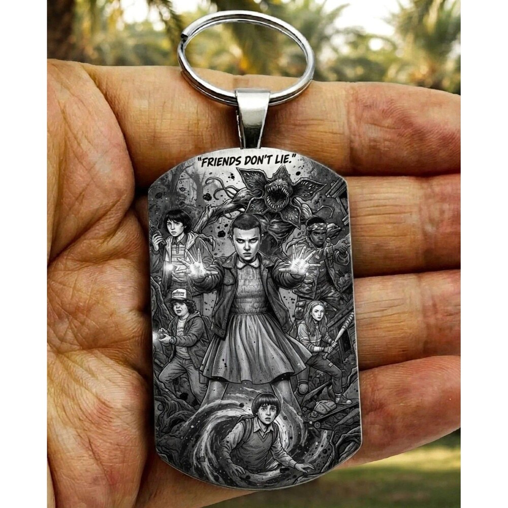 Stranger Things 11 Horror Friends Don't Lie Stainless Keychain Scary Movie TV